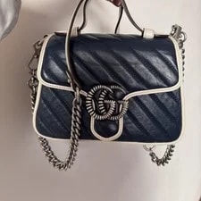 Gucci — Gucci GG Marmont Logo Color-Blocked Trim Quilted - Excellent #5A9GM5 — Handbag — resale