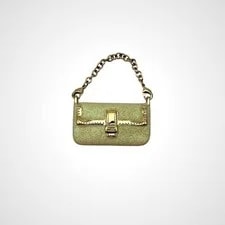 Fendi Mamma Baguette Mini Charm Glitter Keychain 2