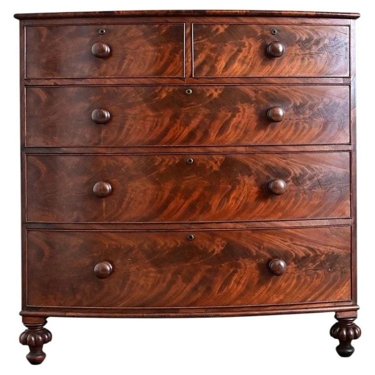 English 19th Century Bowfront Chest of Drawers — Furniture — resale