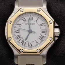 Cartier — Cartier Santos Octagon 24mm 18K Yellow Gold & Steel 0907 — Watch — resale
