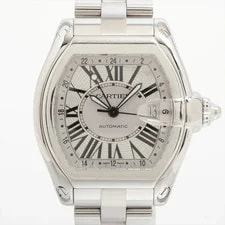 Cartier — Cartier Roadster XL Date GMT Stainless Steel Automatic W62032X6 Box Papers Strap — Watch — resale