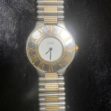 Cartier Must 21 White Dial Silver Gold Two Tone Stainless Steel Band 2