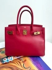 Hermes Birkin 30 Vif 53 Tadelakt Hardware GHW D Stamp Auth 2