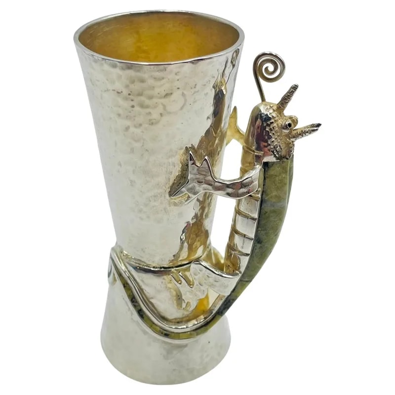 Los Castillo Taxco Silver Plate Stone Lizard Shot Glass — Furniture — resale
