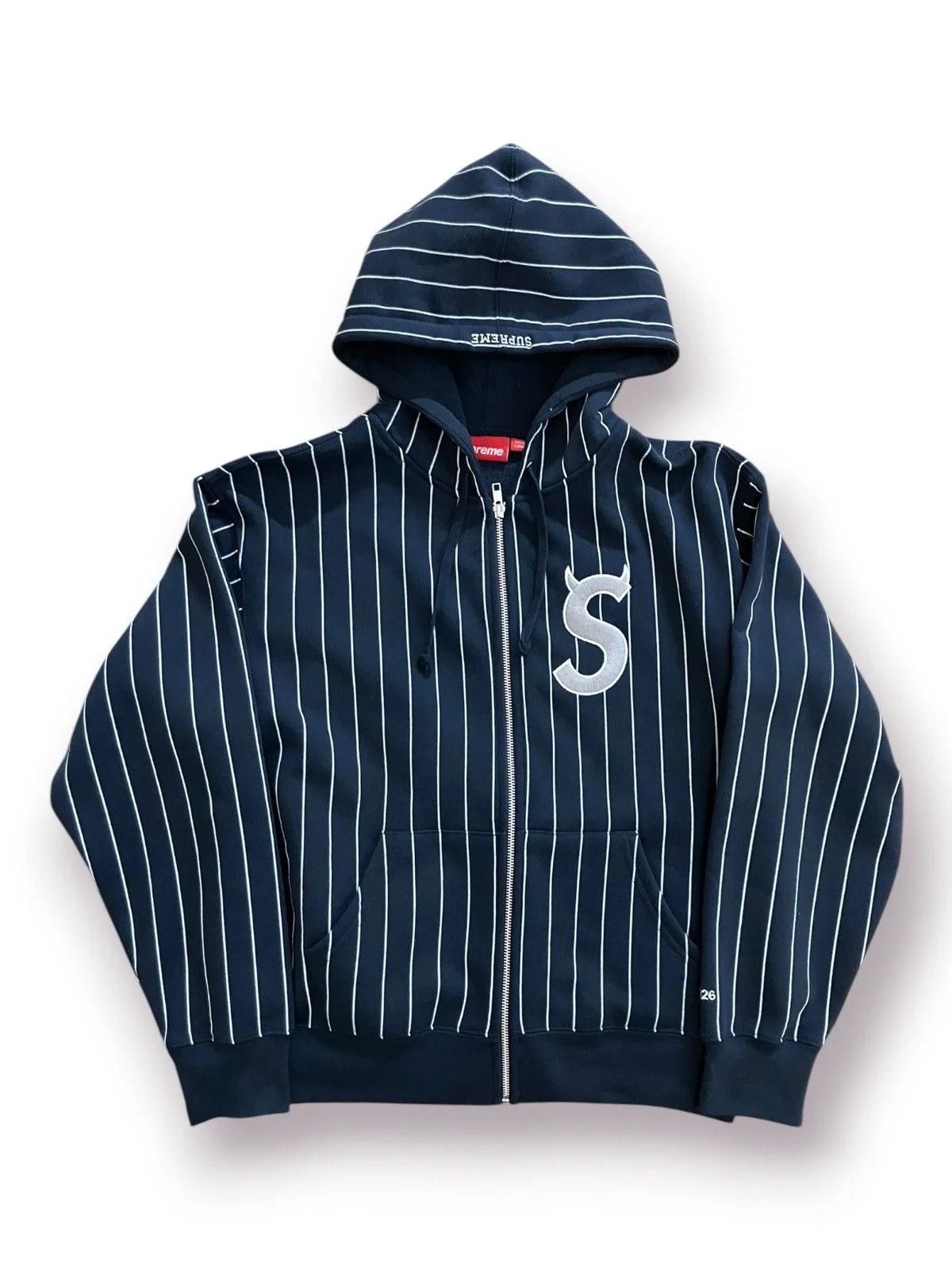 Supreme — Supreme Devil S Logo Hooded Sweatshirt ‘Stripe’ — streetwear — resale