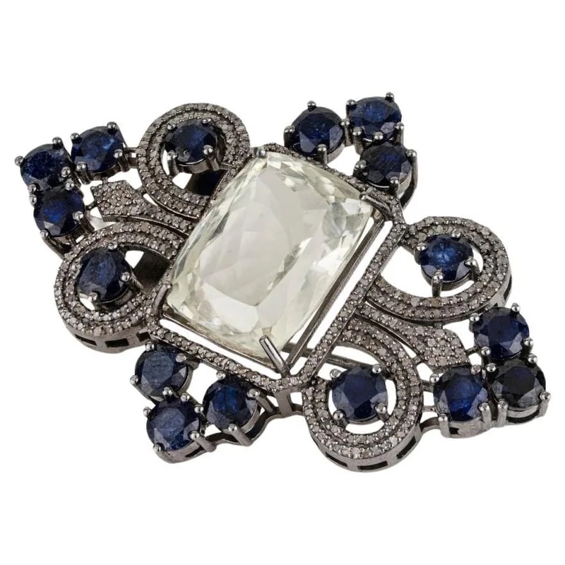 Silvorra — Silvorra Geometric Brooch With Diamonds — Jewelry — resale