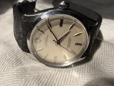 Rolex Oyster Perpetual Automatic Chronometer Silver Dial Black Leather 34mm 3