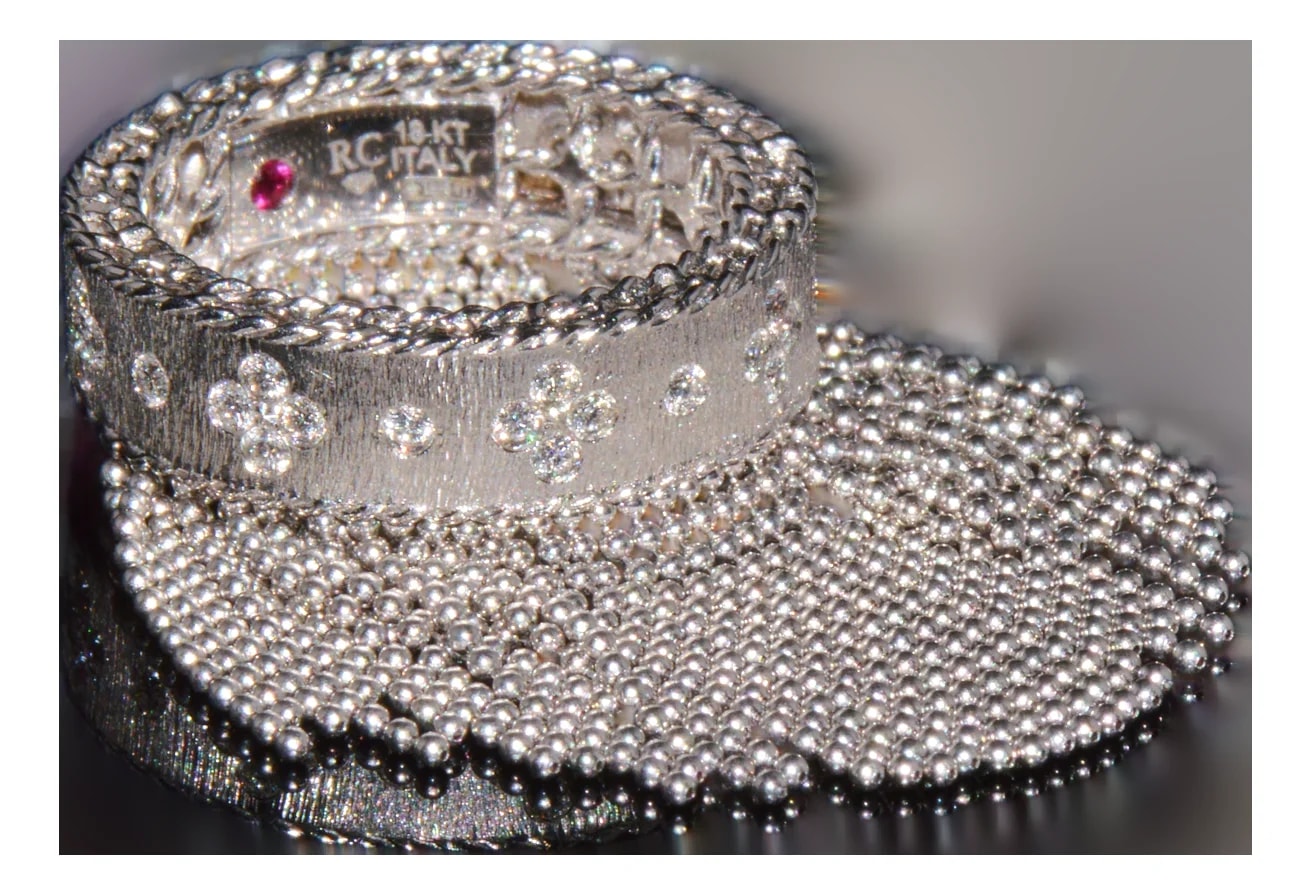 Roberto Coin — Late 20th Century Authentic Roberto Coin Princess Tassel Fringe 18k White Gold — Jewelry — resale