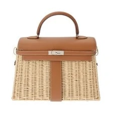 Hermès — Hermes Kelly 35 Picnic VaudBarenia / Forb/ Metal Basket Bags — Handbag — resale