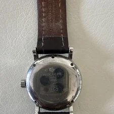 Patek Philippe Dress Moon Phase Day/Date Silver 18K Gold Black Leather 3