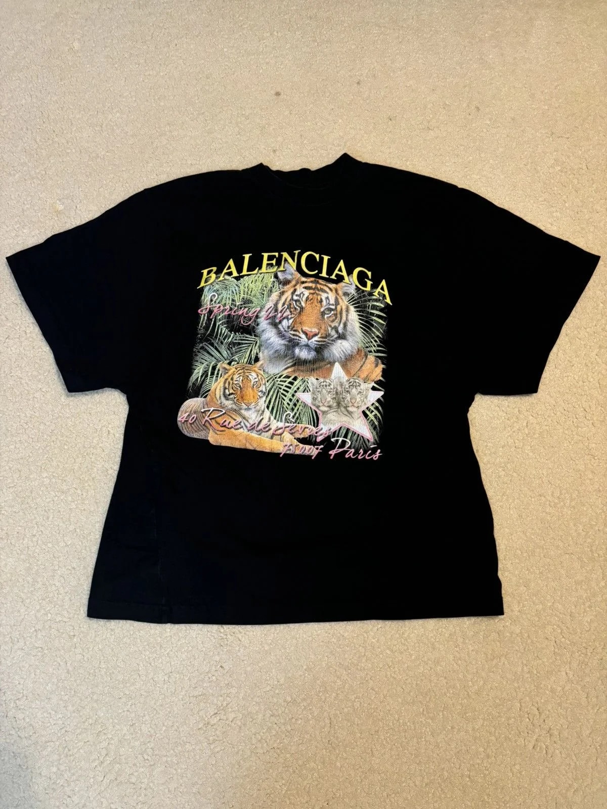 Balenciaga — Balenciaga Year of the Tiger Distressed Graphic Tee — streetwear — resale