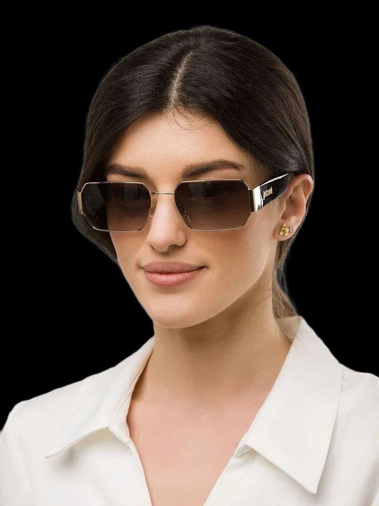 Just Cavalli Sjc199 Geometric Metal Frame Sunglasses — Rose Gold 2