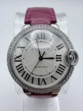Cartier — Cartier Ballon Bleu Pink AlligatorStrapAutomatic(AfterMarketDiamond Bezel) — Watch — resale