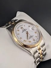 Tudor Prince Daydate White Roman Dial 18K Gold. 76213 Excellent Condition 2