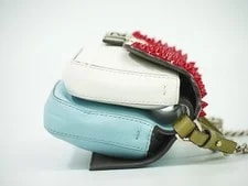 Authentic Fendi Double Micro Baguette Studs 2Way Wh 3