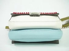 Authentic Fendi Double Micro Baguette Studs 2Way Wh 4