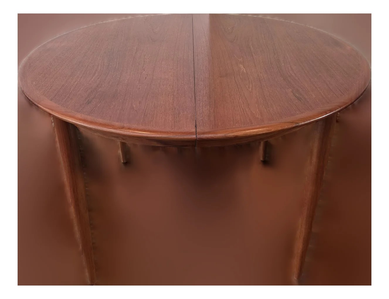 Danish Modern — Mid- Century Danish Modern Dining Round Opens Oval 105 Inches With 3 Leaves — Furniture — resale