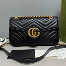 Gucci — Gucci Marmont MM Chain Crossbody With Dust — Handbag — resale