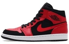 [554724-005] -- Jordan Air 1 Mid 拼色 防滑轻便 中帮 复古篮球鞋 男款 黑红 2013年版 4