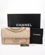 Chanel French Riviera Quilted Caviarskin Medium Single Flap 4