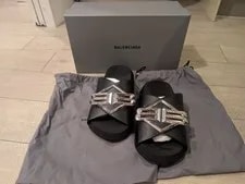 8.5US Balenciaga Sandals With Metallic Badge Limited Edition Vhtf Desi 2