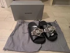 8.5US Balenciaga Sandals With Metallic Badge Limited Edition Vhtf Desi 3