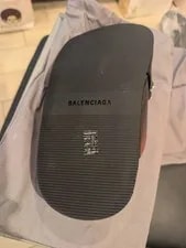 8.5US Balenciaga Sandals With Metallic Badge Limited Edition Vhtf Desi 4