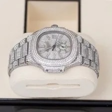 Patek Philippe 5980/1A-019 Nautilus Aftermarket Diamonds Iced Out 40.5mm 4