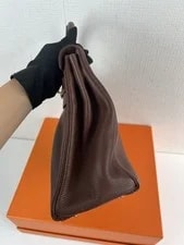 Auth Hermes Kelly 32 Cacao HW With Strap Rank AB 4
