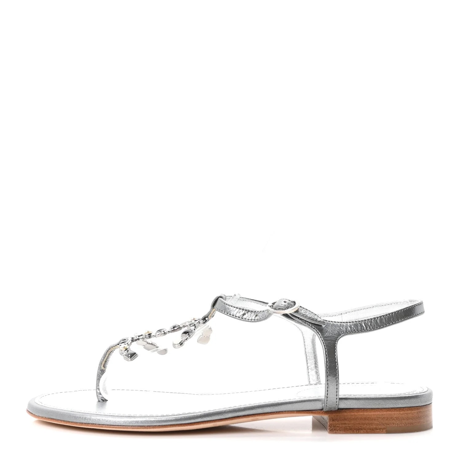 Chanel — Metallized CC Thong 38 — Designer Shoe — resale
