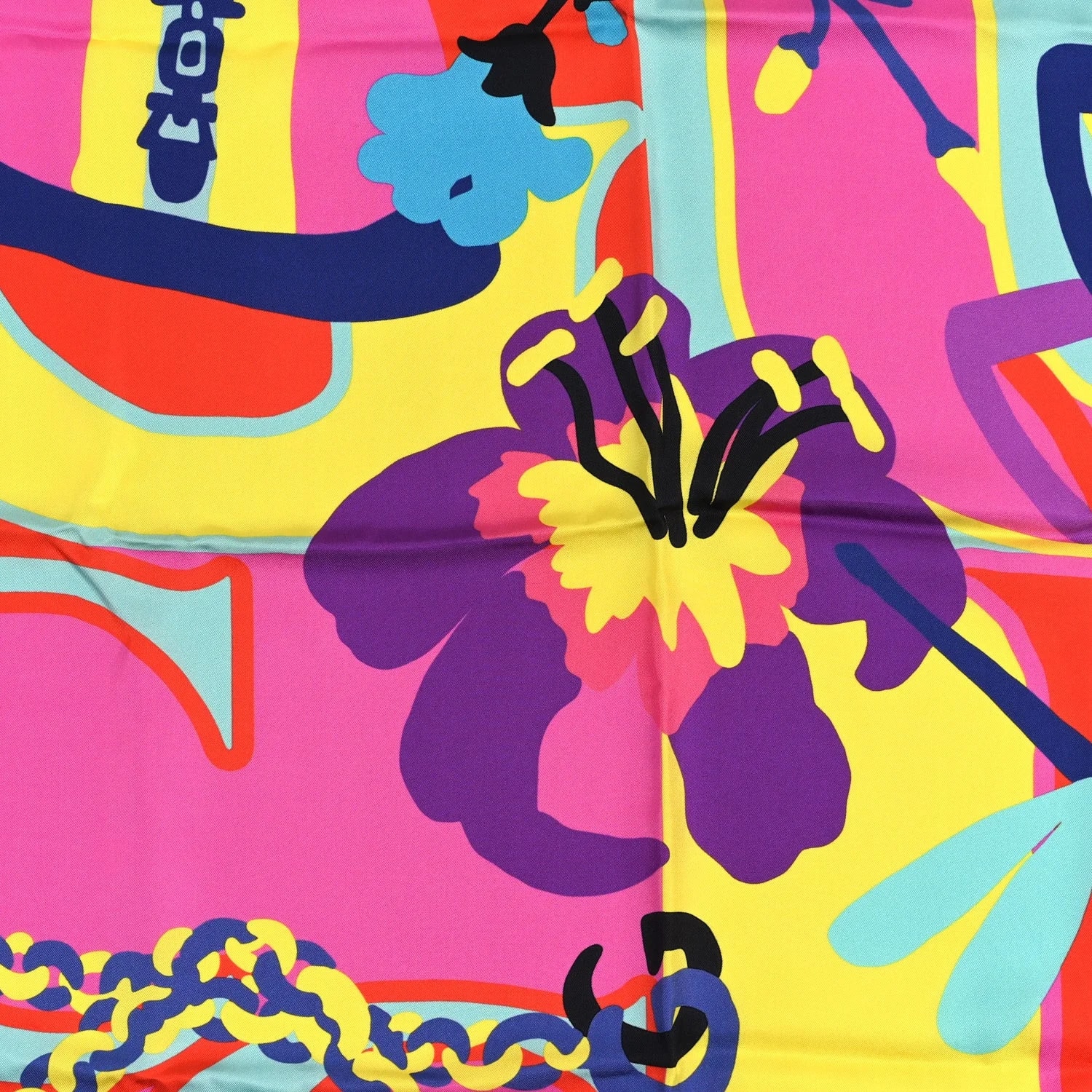 Twill Guccissimo Square Scarf Fuxia 2