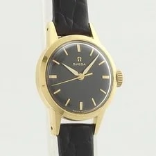 Omega 2843 K18YG Cal.252 Manual Black Dial 1950s 2