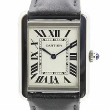Cartier WSTA0030 Tank Solo SM Quartz Stainless Steel Calfskin Black Silver 2
