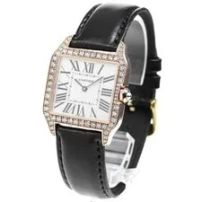Cartier — Cartier Santos Dumont WH100351 31mm K18PG Quartz Beige Dial Leather Strap #C017 — Watch — resale