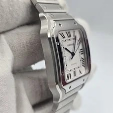 2025 Papers Cartier Santos de Steel Large White Dial WSSA0018 BOX 4