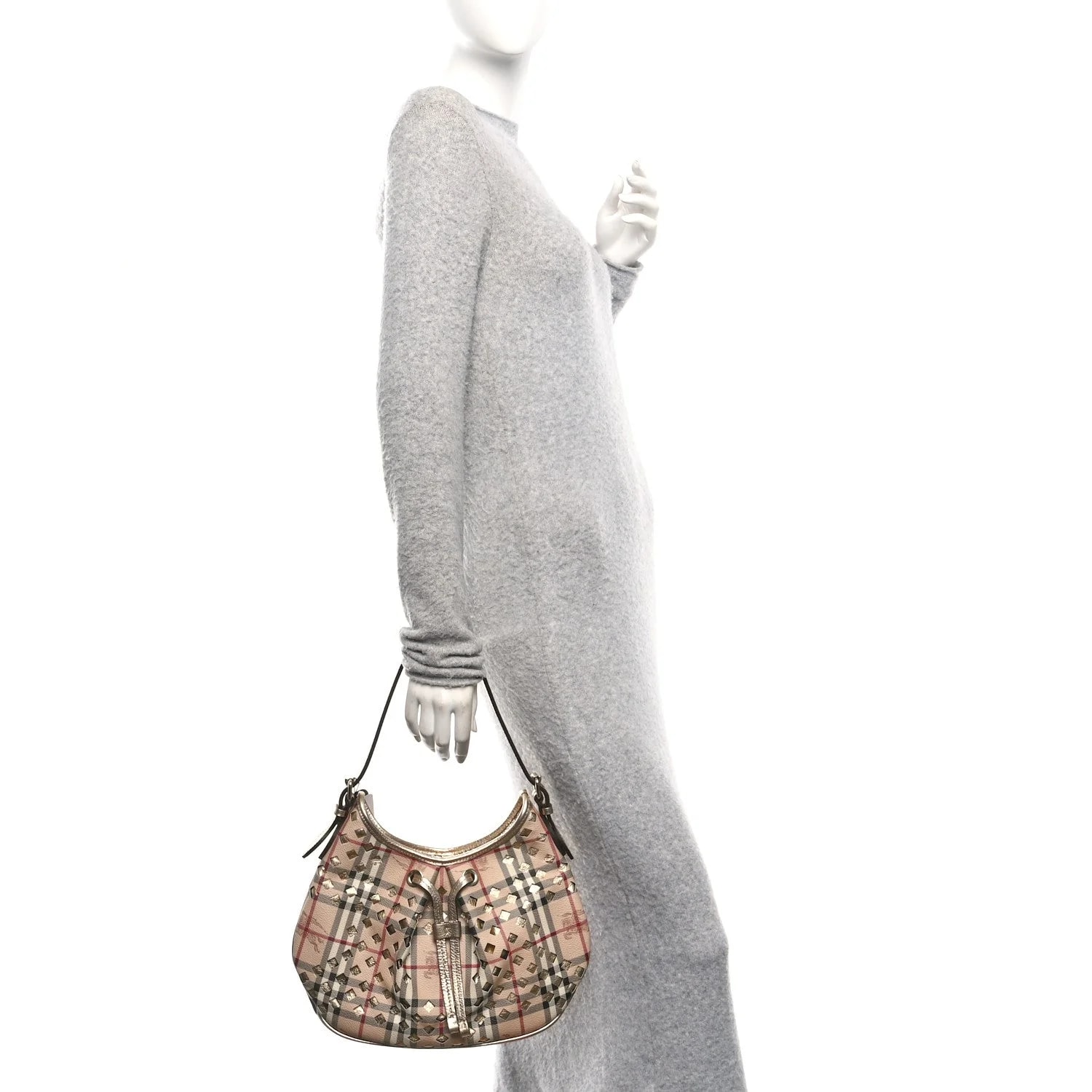 Check Claudia Drawstring Hobo 2