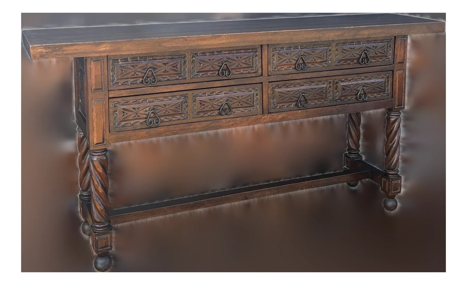 Spanish Renaissance Style Console With Spiral Turned Legs, 1920s — Furniture — resale