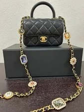 Chanel — Chanel Chain Top Handle Flap Matelasse 383390 — Handbag — resale