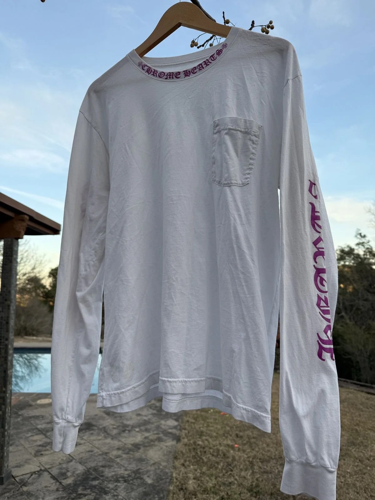 Chrome Hearts — Hearts Letter Collar Long Sleeve T-Shirt Tee — streetwear — resale