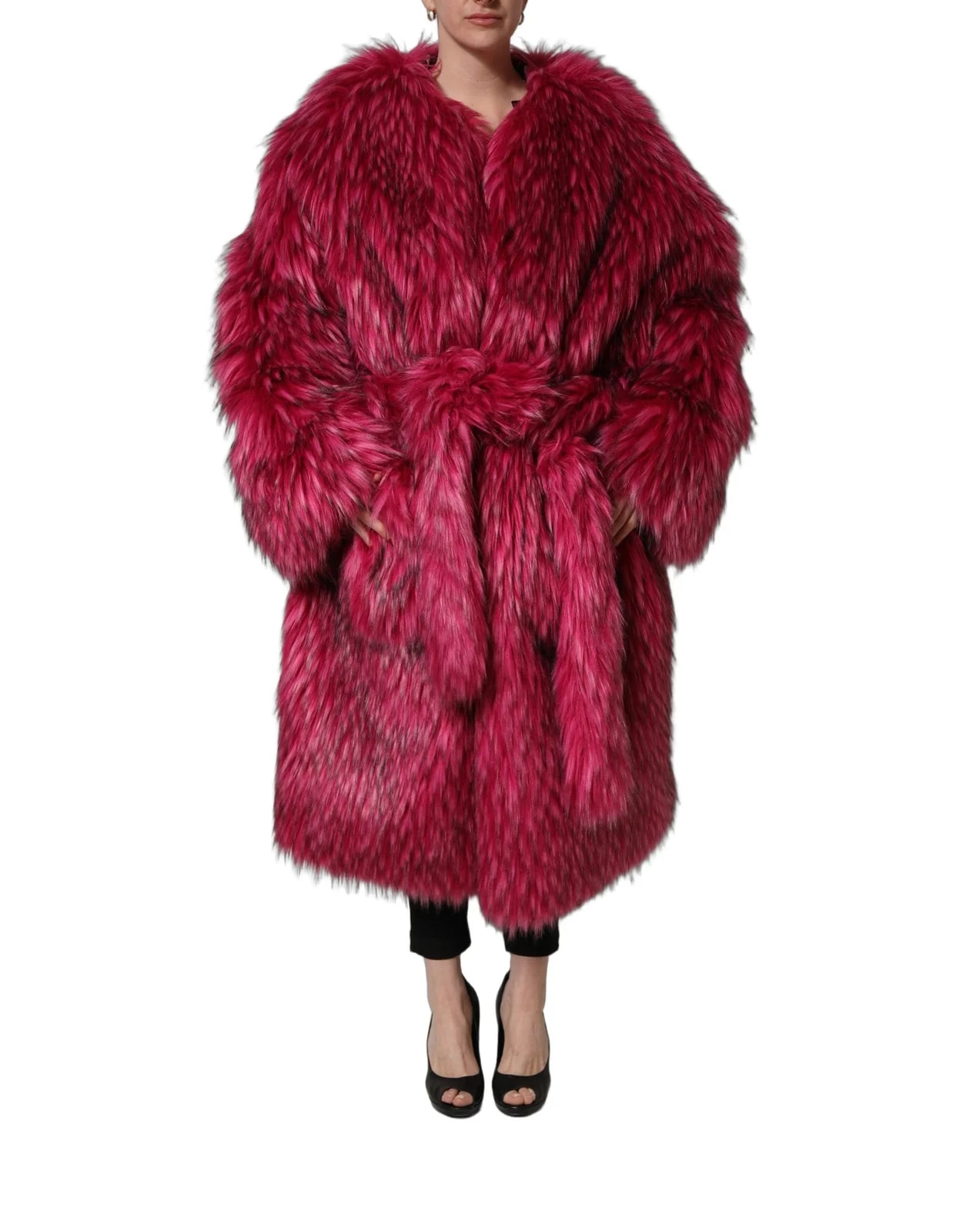 Dolce & Gabbana — Dolce & Gabbana Belted Faux-Fur Trench Coat Jacket — Clothing — resale