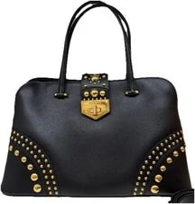 Prada — Authentic Prada Studded Lock Hand & Crossbody — Handbag — resale