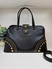 Authentic Prada Studded Lock Hand & Crossbody 2