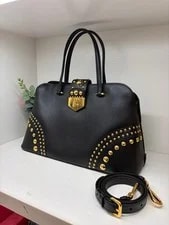 Authentic Prada Studded Lock Hand & Crossbody 3