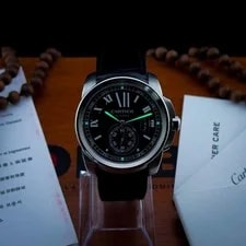 Calibre de Cartier 42mm Steel Black Dial Automatic 2017 W7100041 4