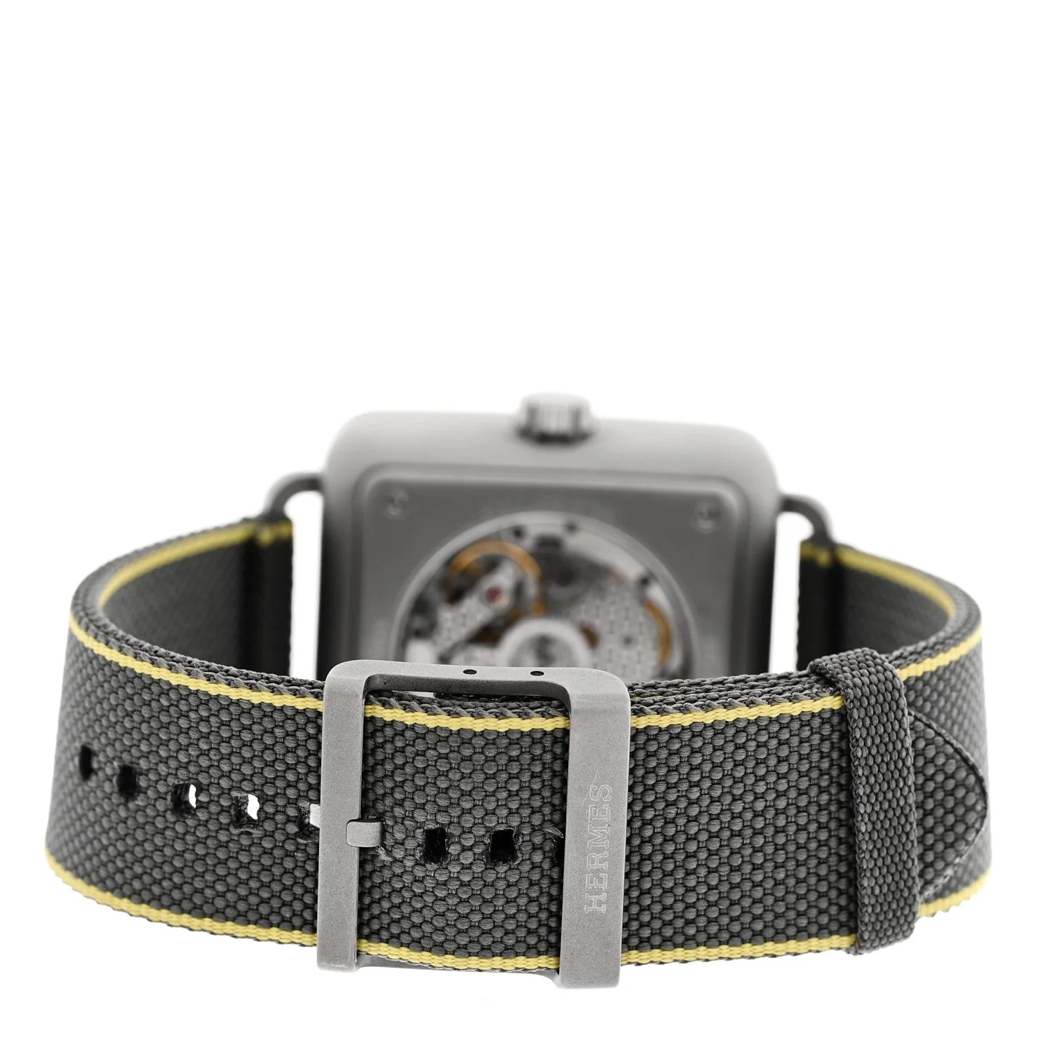 Stainless Steel Fabric 38mm Carre H Automatic Gris Perle 3