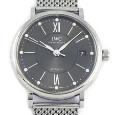 IWC — IWC Portofino IW458110 12 Point Diamond Indexes Sunray Gray Dial SS AT — Watch — resale