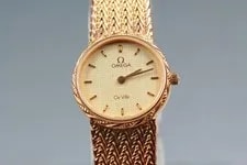 [Exc+5] Omega de Ville 20mm Quartz Cal.1455 Gold From Japan 3