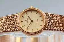 [Exc+5] Omega de Ville 20mm Quartz Cal.1455 Gold From Japan 4