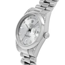 Rolex Day-Date 118296A 36mm Platinum Silver #WW276 2