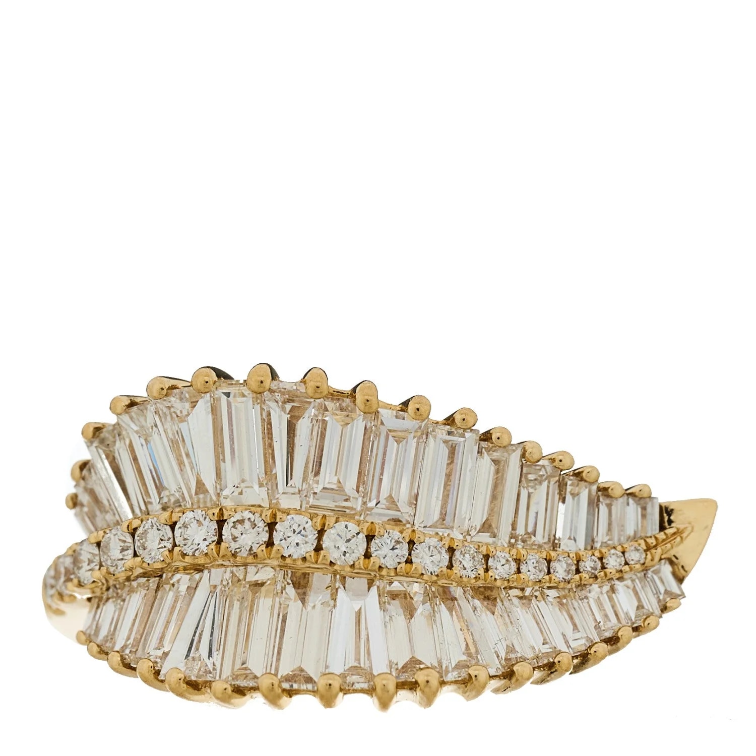 Anita Ko — 18K Yellow Gold Sideways Palm Leaf 53 6.5 — Jewelry — resale